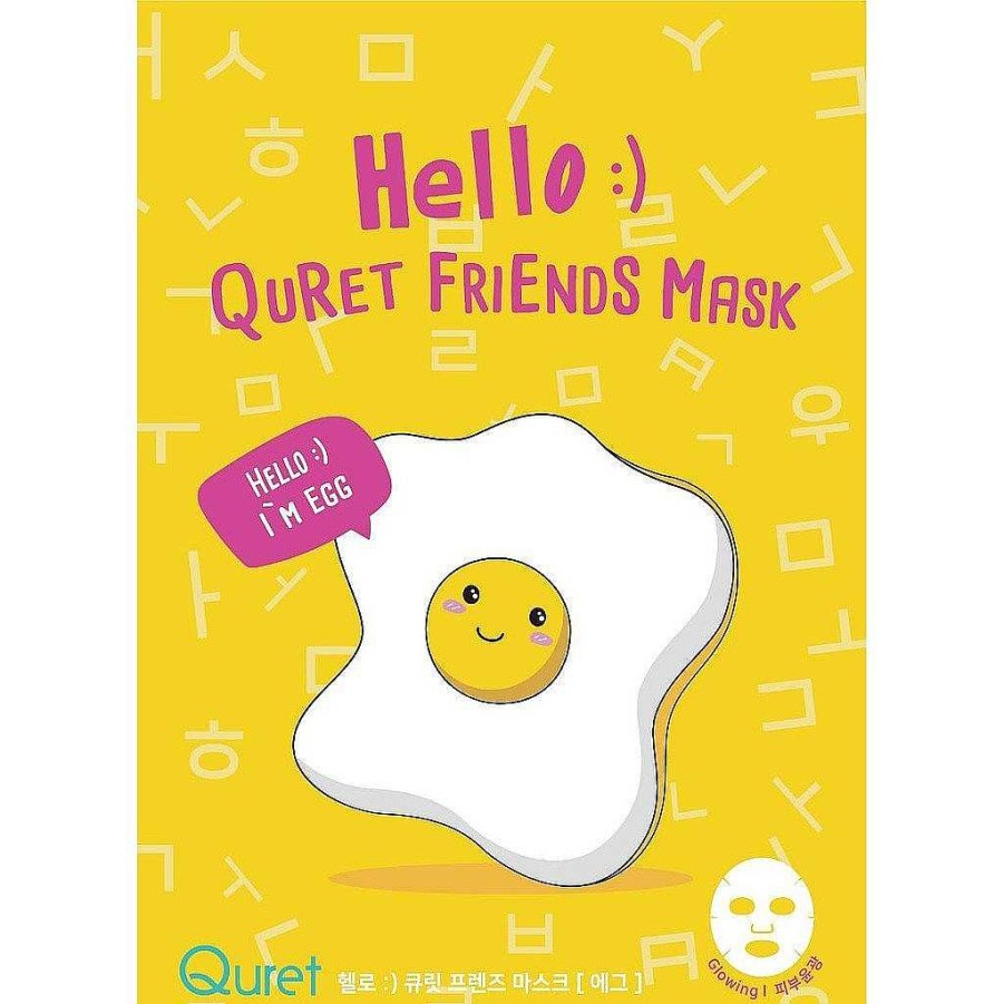 Quret Mascarilla Facial | Mascarilla Facial Hello:) Quret Friends Mask- Egg 25G