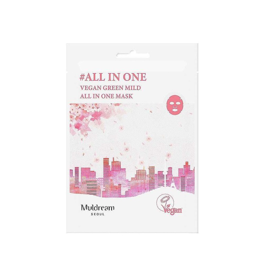 Muldream Mascarilla Facial | Mascarilla Facial Muldream Vegan Green Mild All In One Mask 25Ml