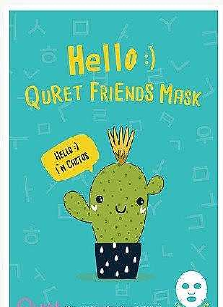 Quret Mascarilla Facial | Mascarilla Facial Quret Hello:) Quret Friends Mask-Cactus 25G