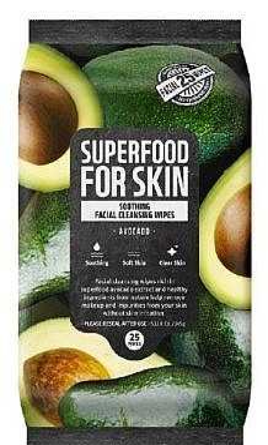 Farm Skin Piel Seca | Toallitas Desmaquillantesl Farm Skin Superfood For Skin Soothing Facial Cleansing Wipes (Avocado)