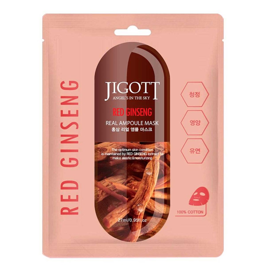 Jigott Mascarilla Facial | Mascarilla Facial Jigott Red Ginseng Real Ampoule Mask 27Ml