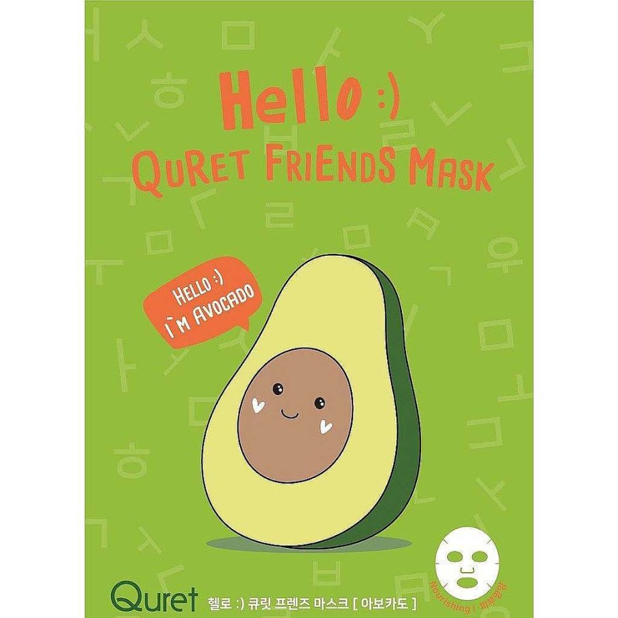 Quret Mascarilla Facial | Mascarilla Facial Hello :) Quret Friends Mask - Avocado