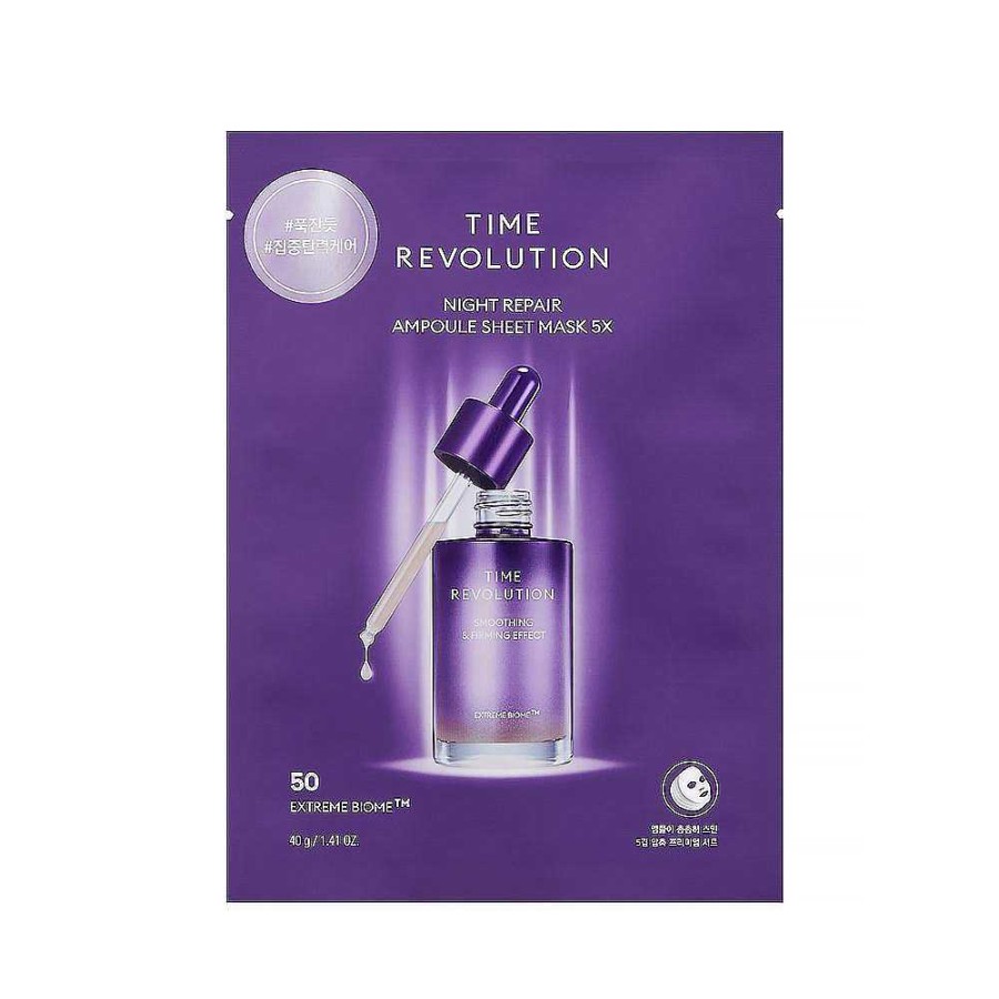 Missha Mascarilla Facial | Time Revolution Night Repair Ampoule Sheet Mask 5X