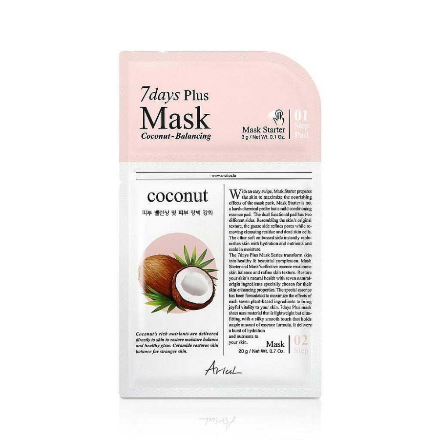 Ariul Mascarilla Facial | Mascarilla Facial Ariul 7 Days Plus Mask Coconut 3 G + 20 G