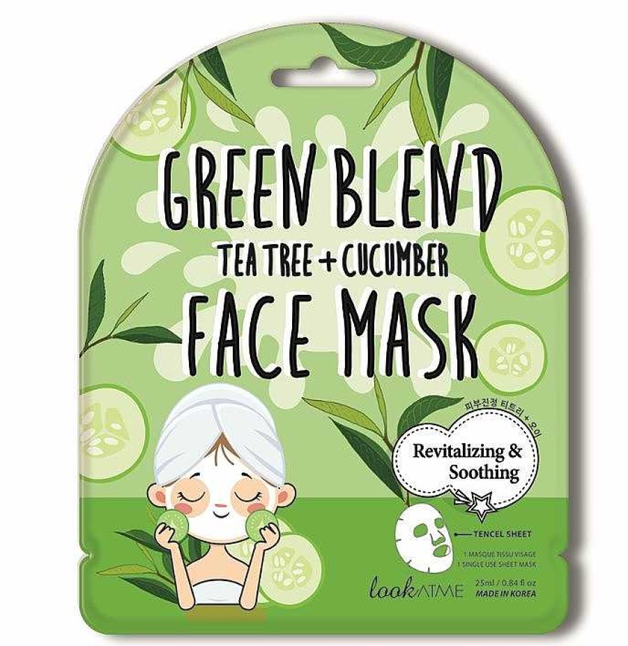 Look at Me Mascarilla Facial | Mascarilla Facial Look At Me Green Blend Tea Tree Cucumber Face Mask