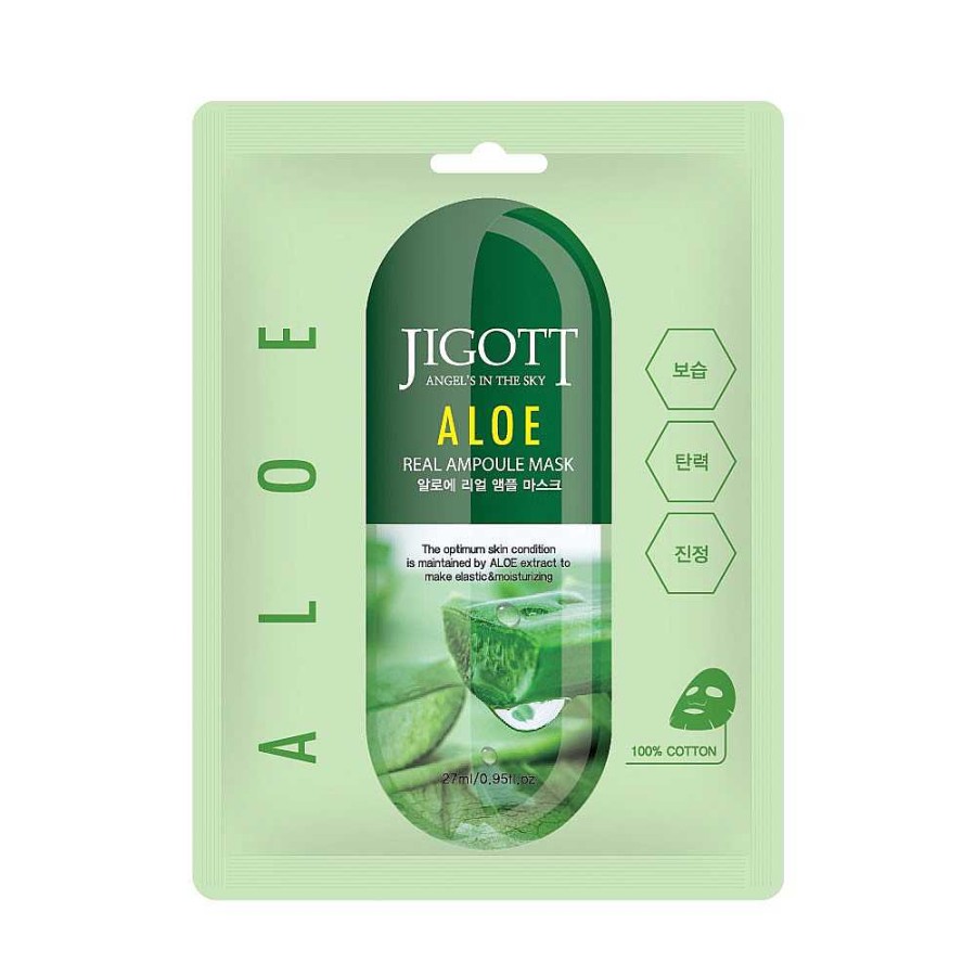 Jigott Mascarilla Facial | Mascarilla Facial Aloe Real Ampoule Mask