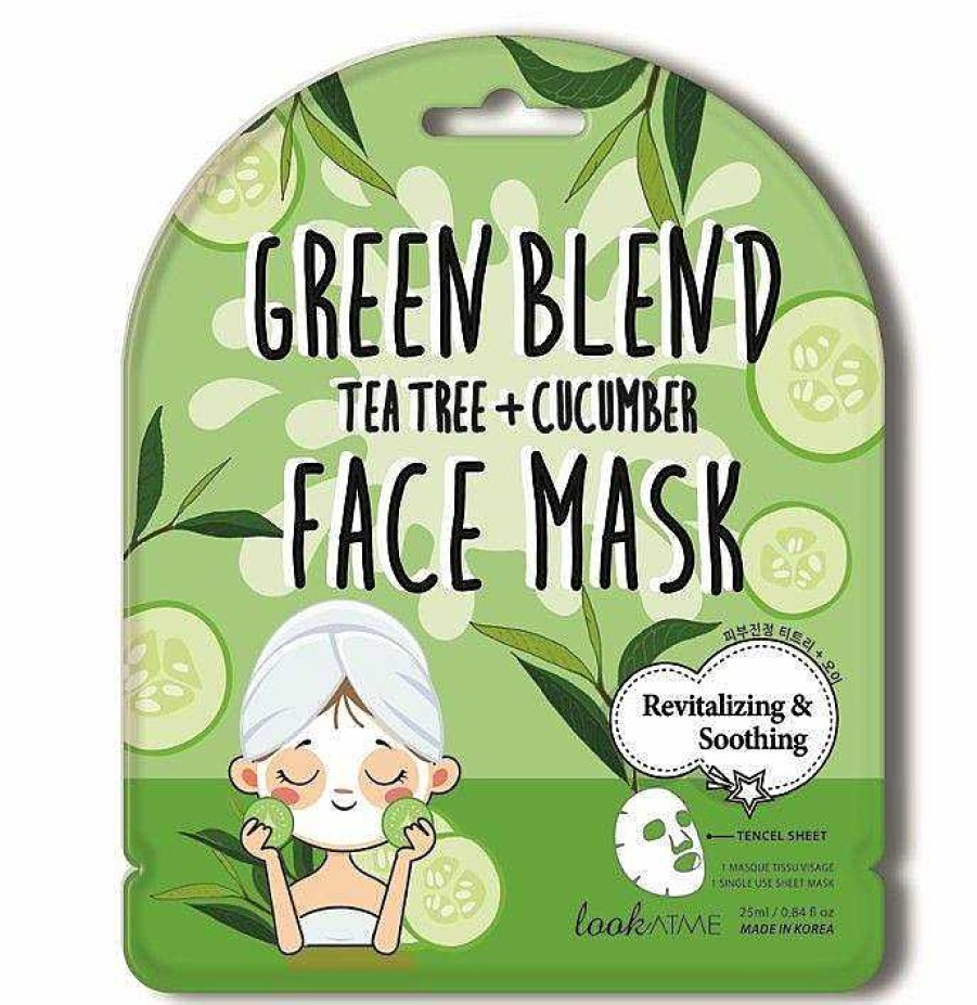 Look at Me Mascarilla Facial | Mascarilla Facial Look At Me Green Blend Tea Tree Cucumber Face Mask