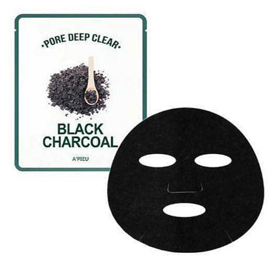 A'pieu Mascarilla Facial | Mascarilla A'Pieu Pore Deep Clear Black Charcoal Mud Mask 25G