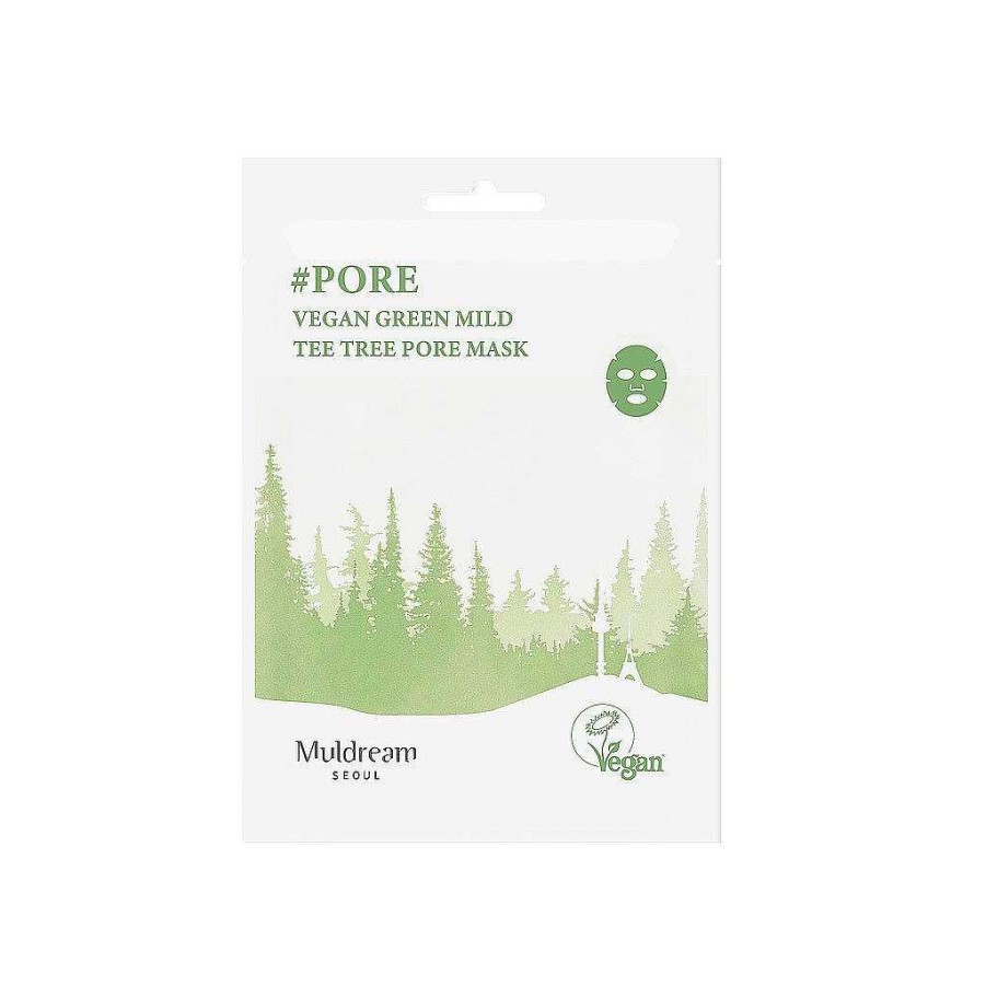 Muldream Mascarilla Facial | Mascarilla Facial Muldream Vegan Green Mild Tee Tree Pore Mask