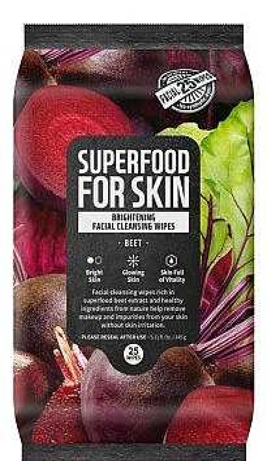 Farm Skin Piel Seca | Toallitas Desmaquillantes Farm Skin Superfood For Skin Brightening Facial Cleansing Wipes (Beet)