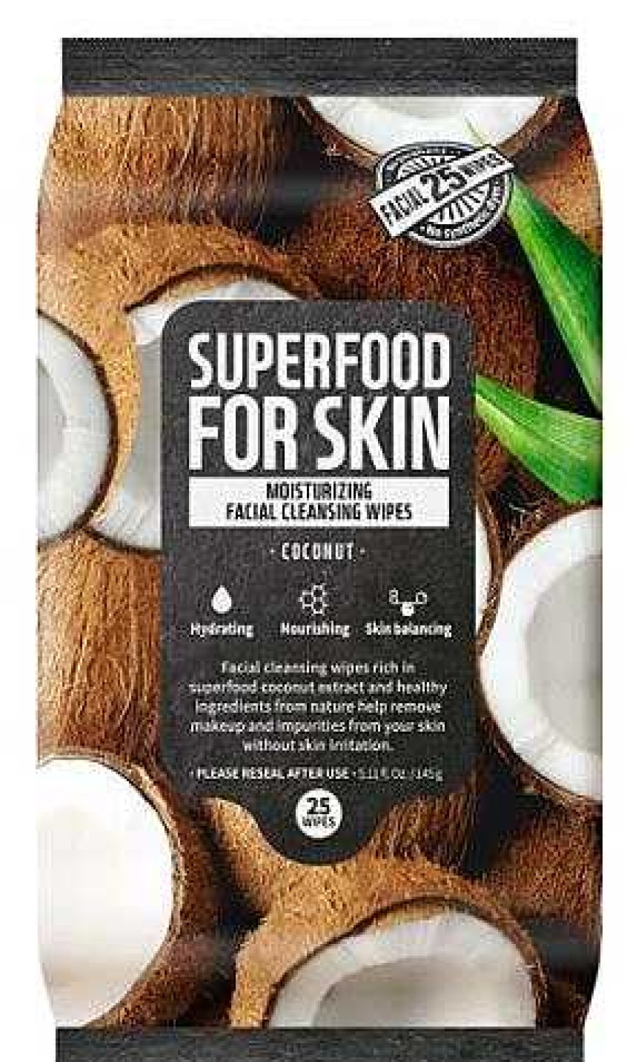 Farm Skin Piel Seca | Toallitas Desmaquillantes Farm Skin Superfood For Skin Moisturizing Facial Cleansing Wipes (Coconut)