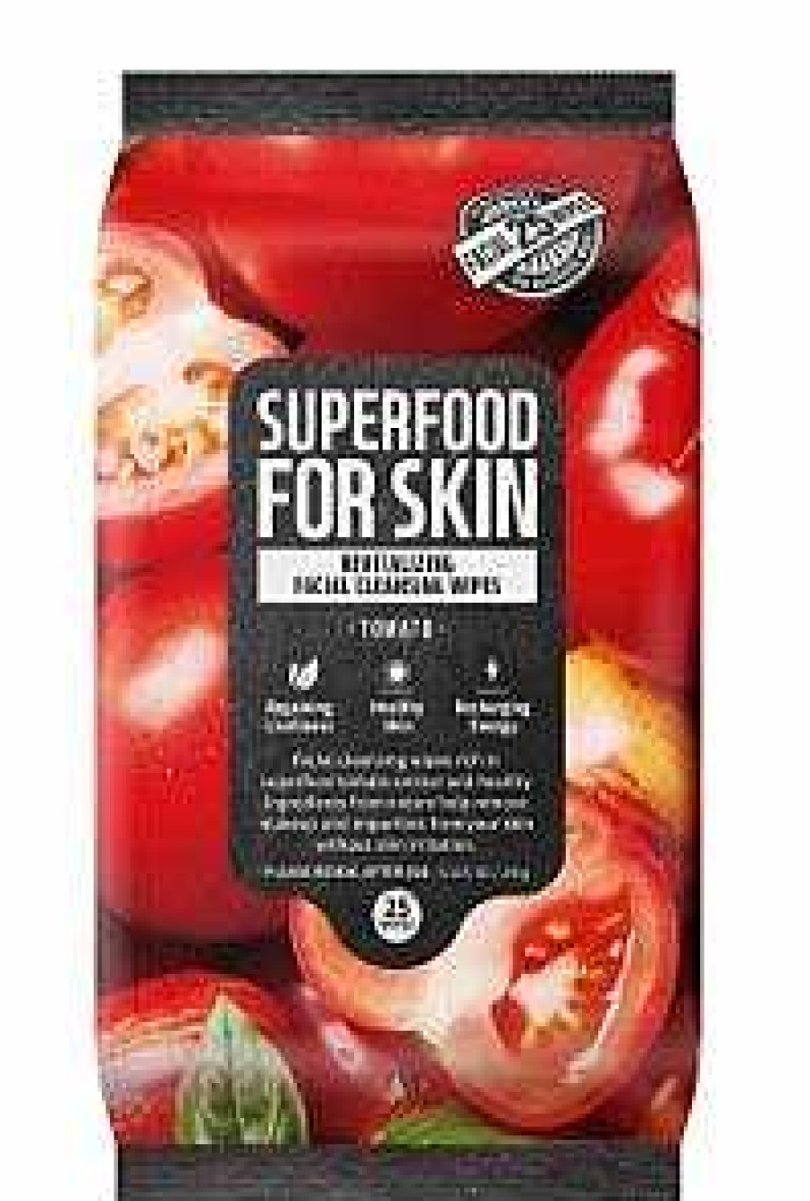 Farm Skin Piel Seca | Toallitas Desmaquillantes Farm Skin Superfood For Skin Revitalizing Facial Cleansing Wipes (Tomato)